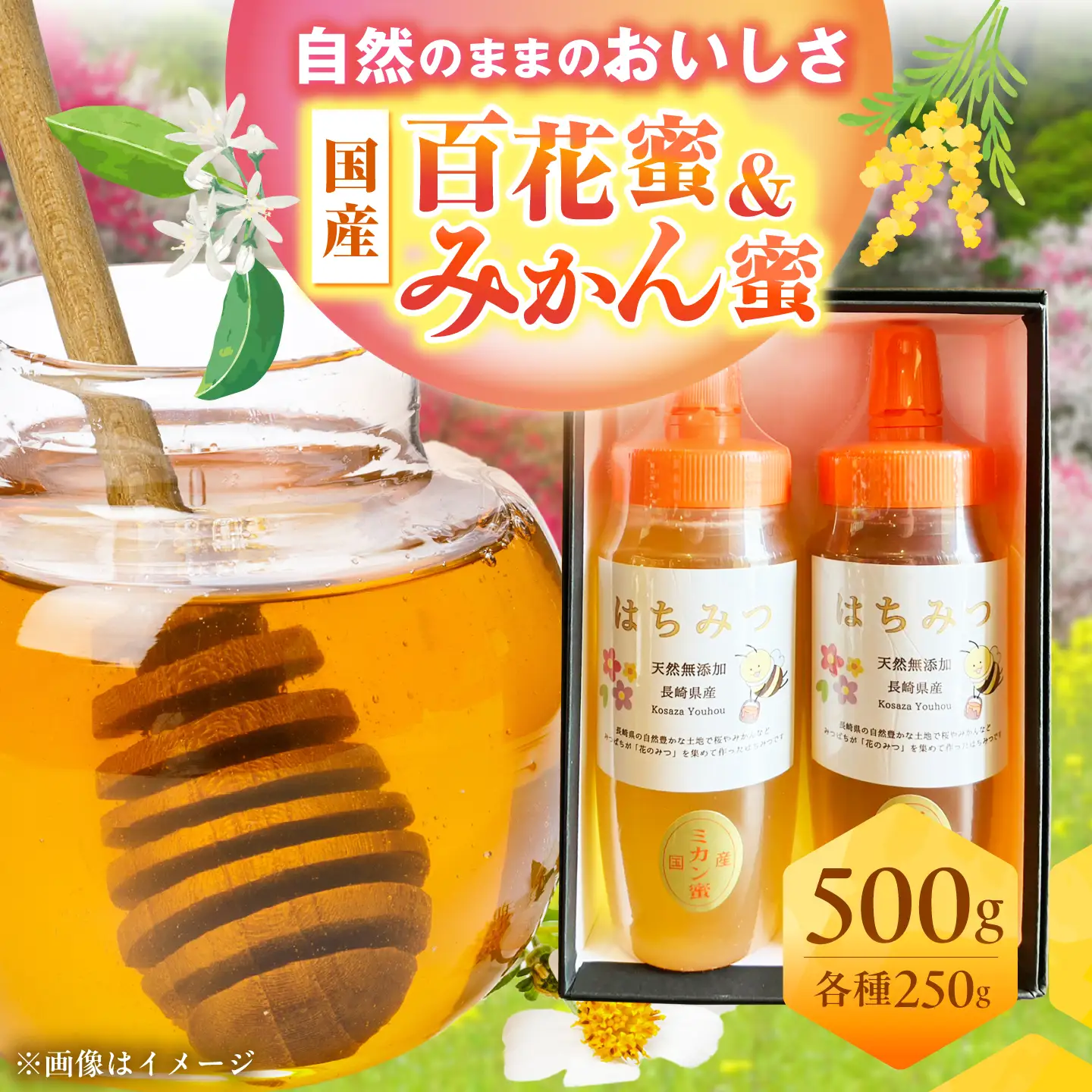 百花蜜・みかん蜜250g×2本セット はちみつ / 蜂蜜 ハチミツ はちみつ
