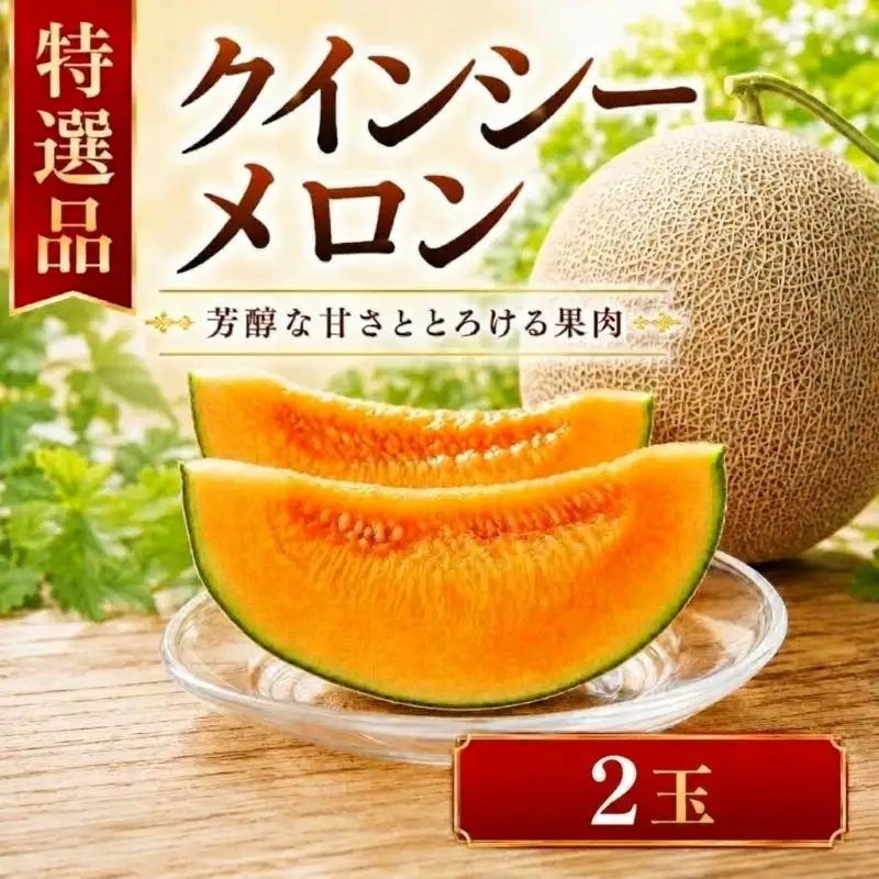2027年発送】特選品 クインシーメロン 2玉 赤肉 メロン | 茨城県鉾田市