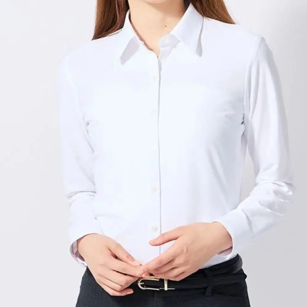 ［P.S.FA］i-shirt（アイシャツ）レディース 長袖 白 天竺 レギュラー ホワイト 5号（首回り37.5cm／裄丈71cm）