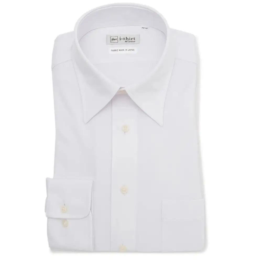 ［はるやま］i-shirt（アイシャツ）メンズ 白無地 レギュラー Mサイズ（首回り39cm／裄丈80cm）