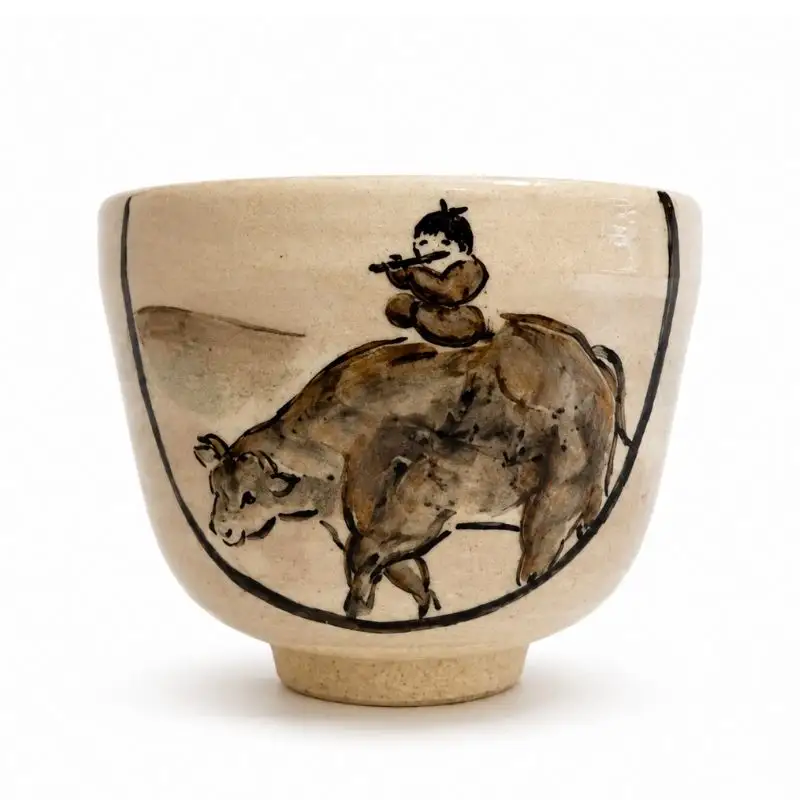 ～京の伝統工芸・清水焼～　騎牛帰家を描いた茶碗（絵柄③） 京都 京都府 井手 井手町 【064】