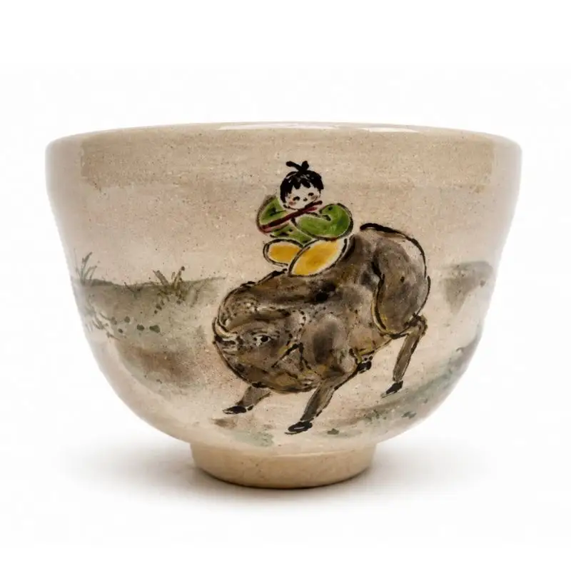 ～京の伝統工芸・清水焼～　騎牛帰家を描いた茶碗（絵柄④） 京都 京都府 井手 井手町 【064】