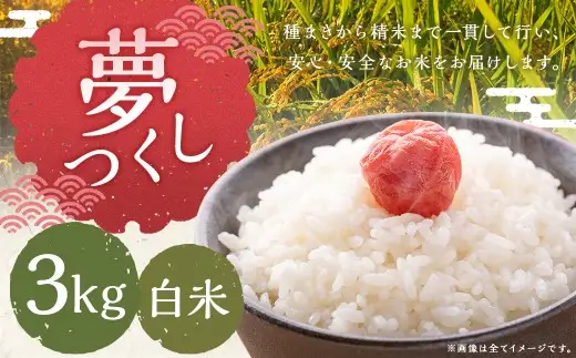 夢つくし 3kg 白米 お米 米 こめ コメ 白飯 飯 ご飯 おにぎり 国産 福岡県産
