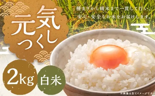 元気つくし 2kg 白米 お米 米 こめ コメ 白飯 飯 ご飯 おにぎり 国産 福岡県産