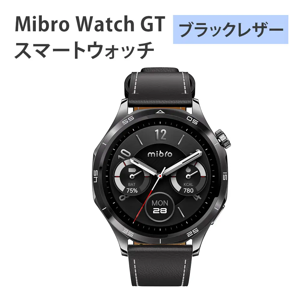 Mibro Watch GT スマートウォッチ(ブラックレザー) [1714]