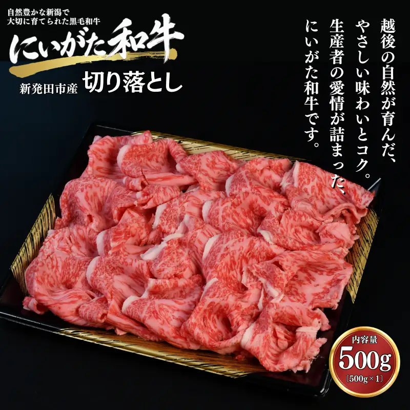 肉 和牛 切り落とし 500g にいがた和牛 黒毛和牛 牛肉 ギフト 贈答用 グルメ お取り寄せ 新発田市産 ごちそう 精肉 新潟県 新発田市 yoneichi005