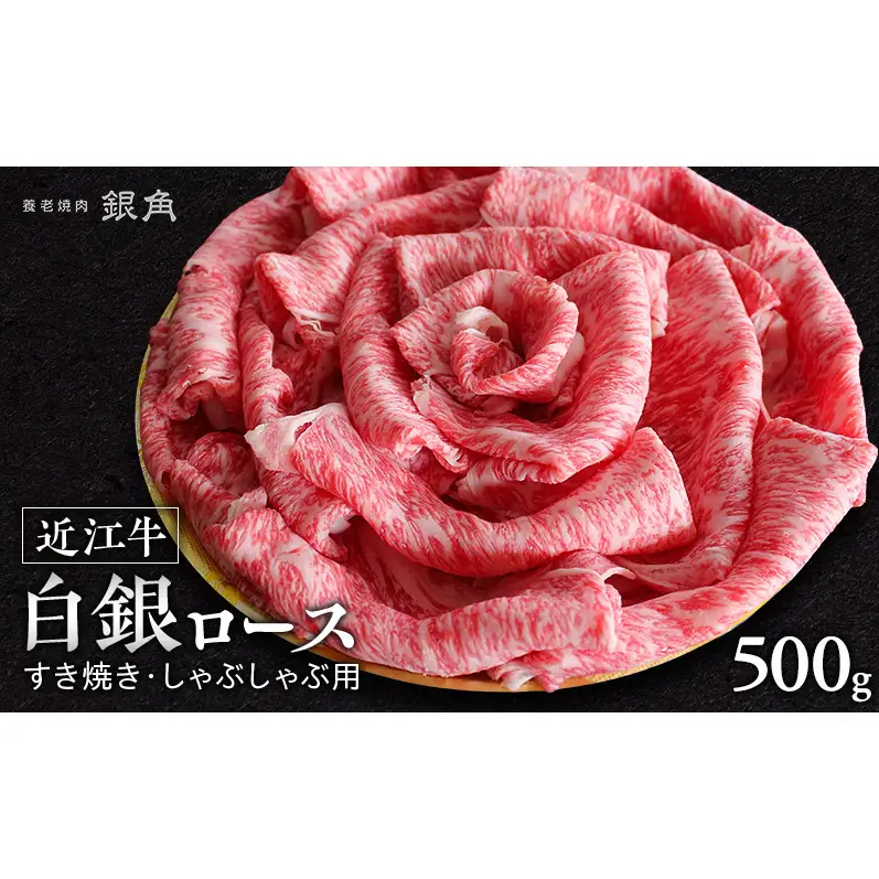 【近江牛】白銀ロース　すき焼き・しゃぶしゃぶ用　500g　牛肉 お肉 国産 和牛 近江牛 滋賀県 米原市 ※12月以降お届け