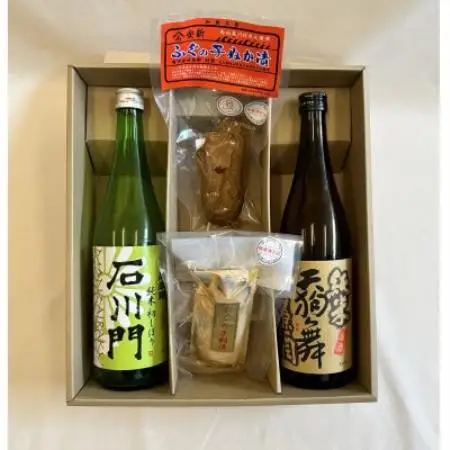【冬季限定】白山の地酒 天狗舞＆萬歳楽とフグの子(卵巣)珍味セット【配送不可地域：離島】【1732638】