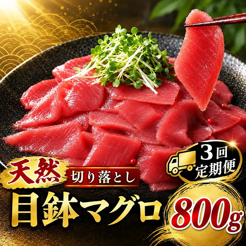 3回定期便 天然めばちマグロ 切り落とし マグロ 800g