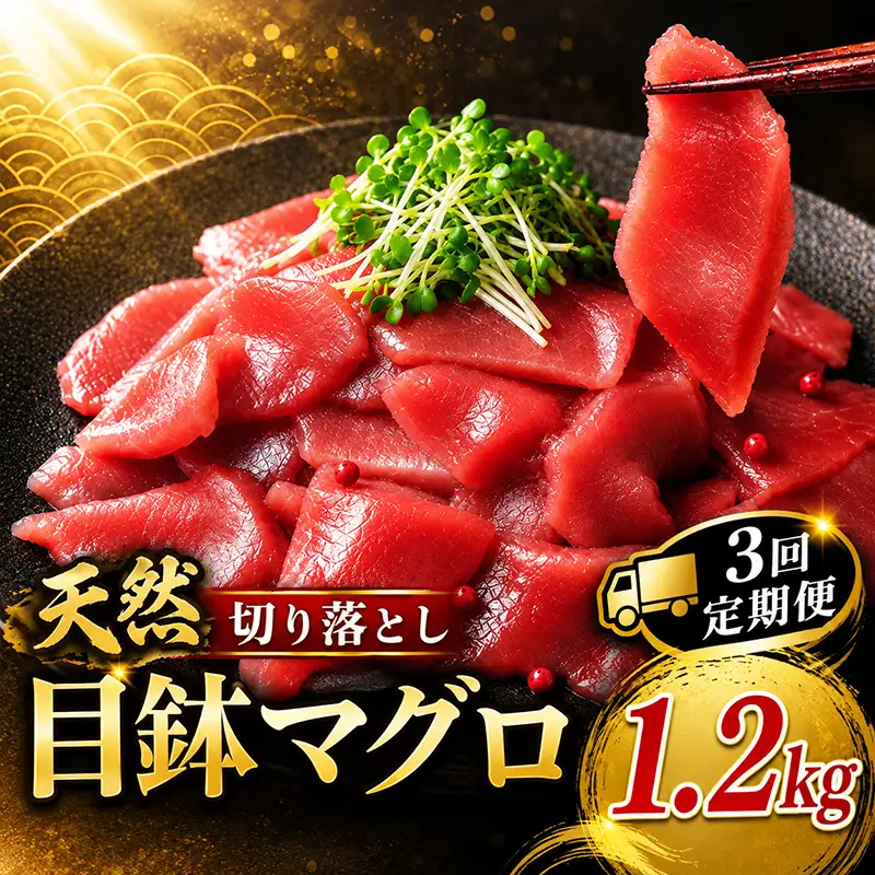 3回定期便 天然めばちマグロ 切り落とし マグロ1.2kg