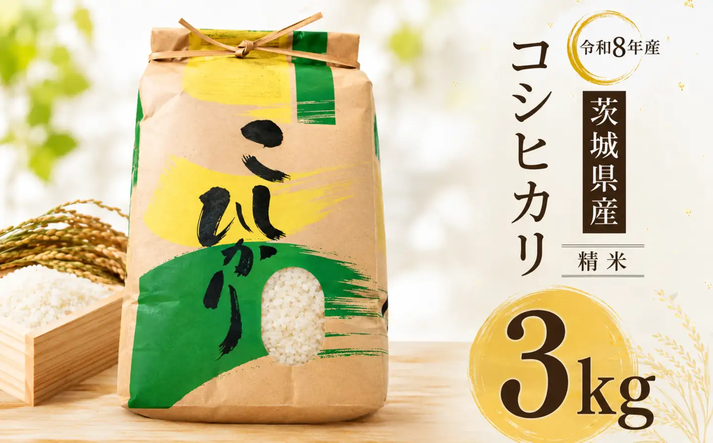 米 新米 令和8年産 コシヒカリ 3kg 精米