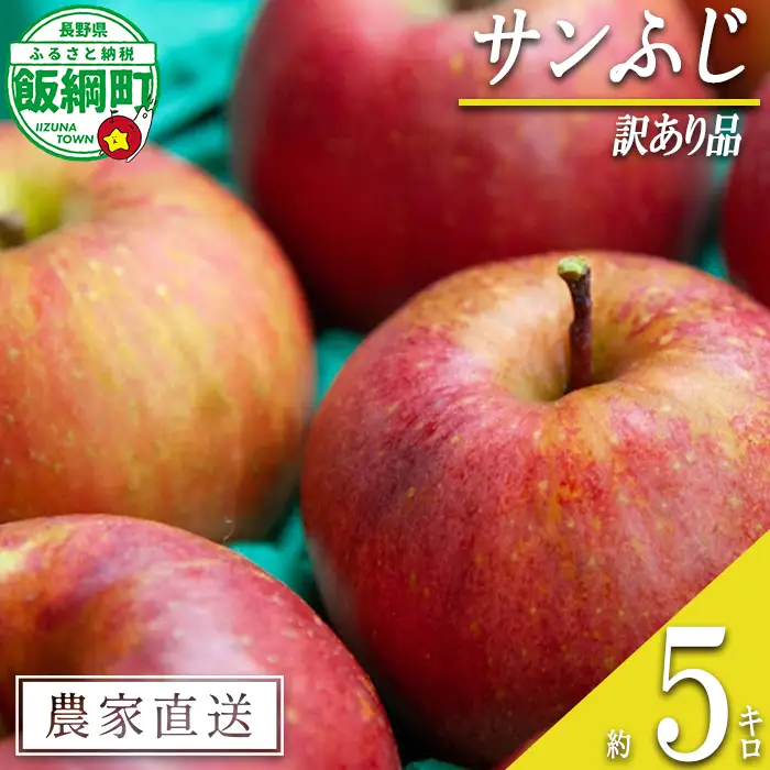りんご サンふじ 訳あり 5kg 原山農園 沖縄県への配送不可 2026年12月中旬頃から2027年2月上旬頃まで順次発送予定 令和8年度収穫分 傷 不揃い リンゴ 林檎 果物 フルーツ 信州 長野 予約 農家直送 長野県 飯綱町 [2025]