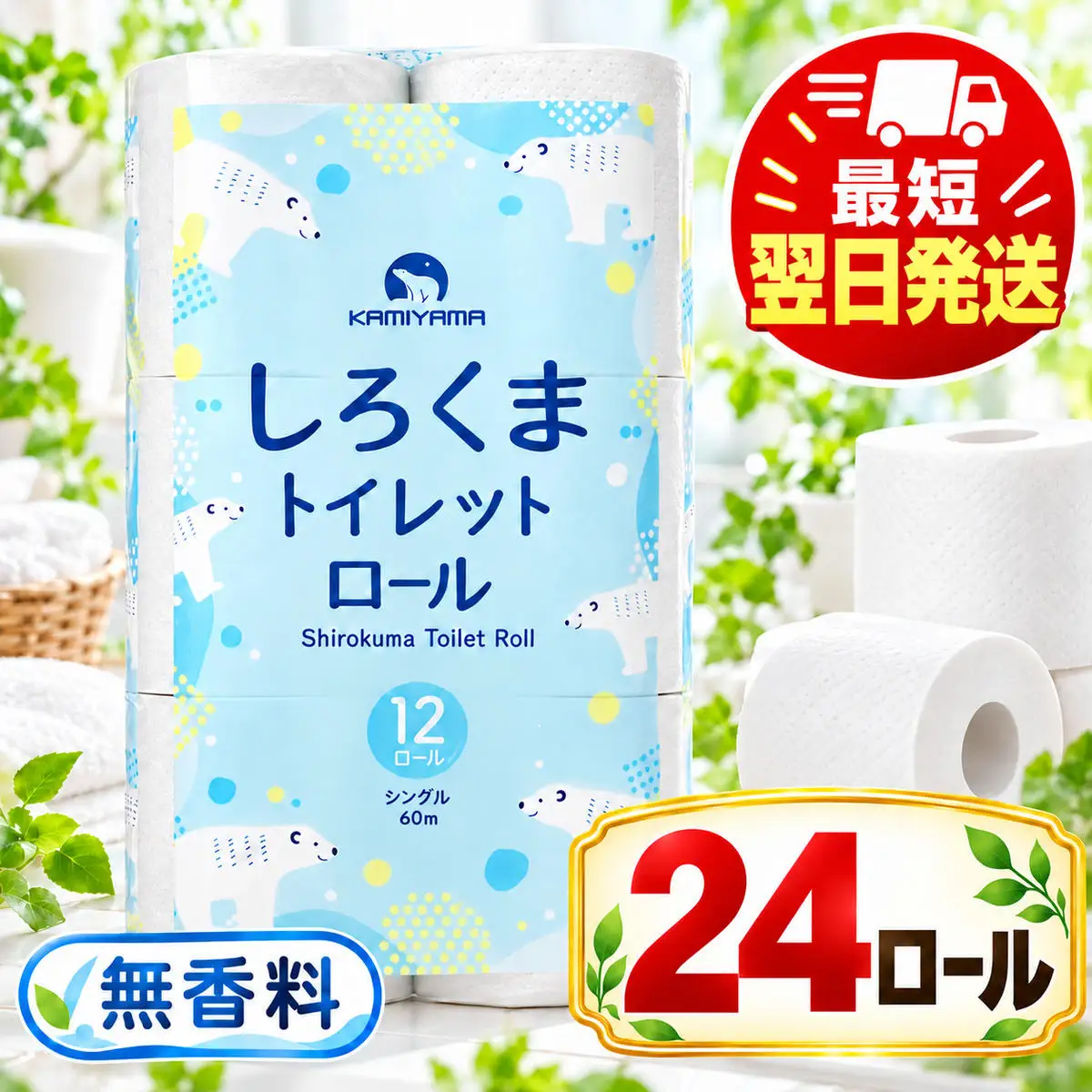 最短翌日発送 トイレットペーパー シングル 24ロール トイレット