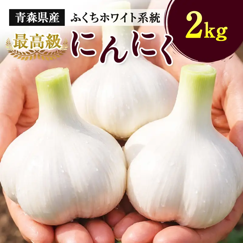 にんにく (ふくちホワイト系統) 2kg 【南部宝園】 ニンニク 大蒜 AOMORI AGRI BASE 青森県 南部町 F21U-737