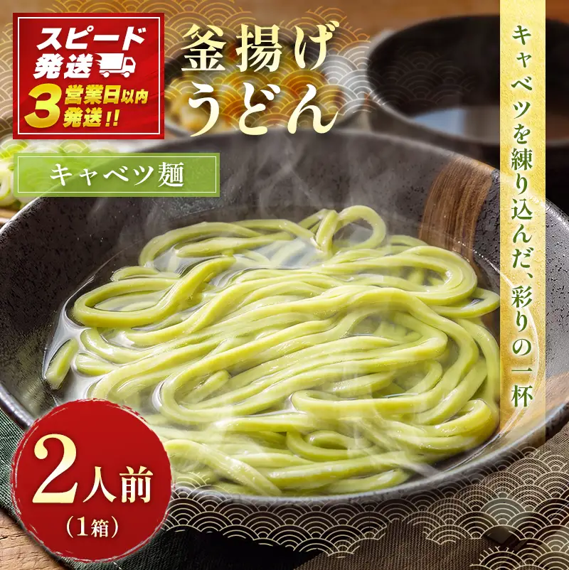 【3営業日以内発送!!】宮崎 名物 釜揚げ うどん キャベツ 麺 2人前