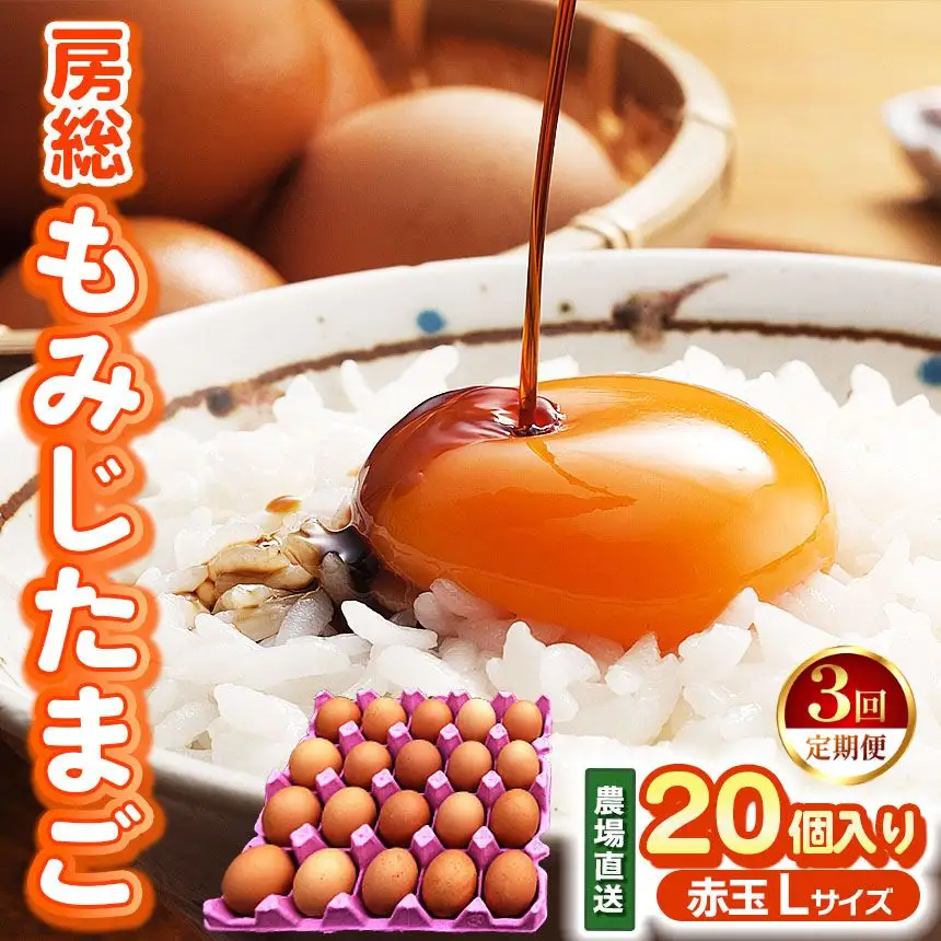 【定期便3回】 農場直送 房総もみじたまご Lサイズ20個  |三枝農場  赤卵 赤玉  君津市