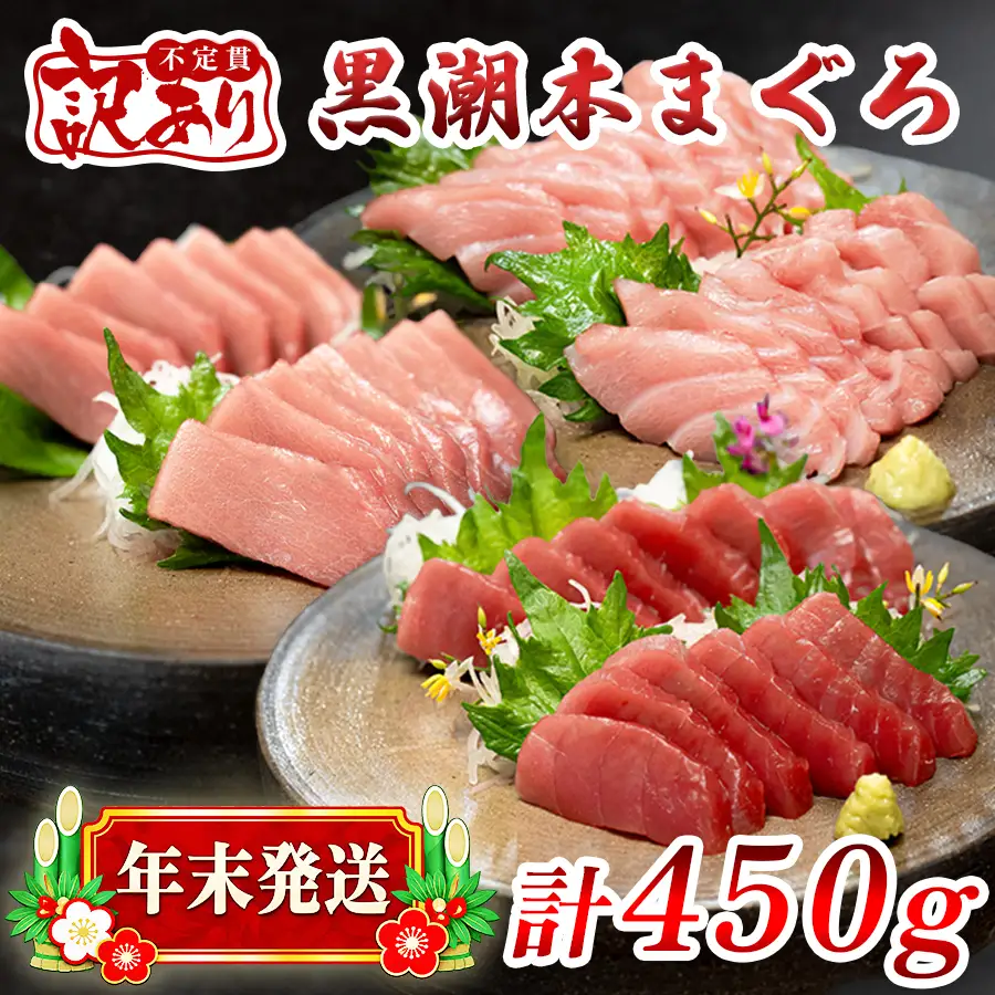 【刺身セット】訳あり 不定貫 本マグロ 刺身セット 赤身 中トロ 大トロ 3種 450g 年末発送