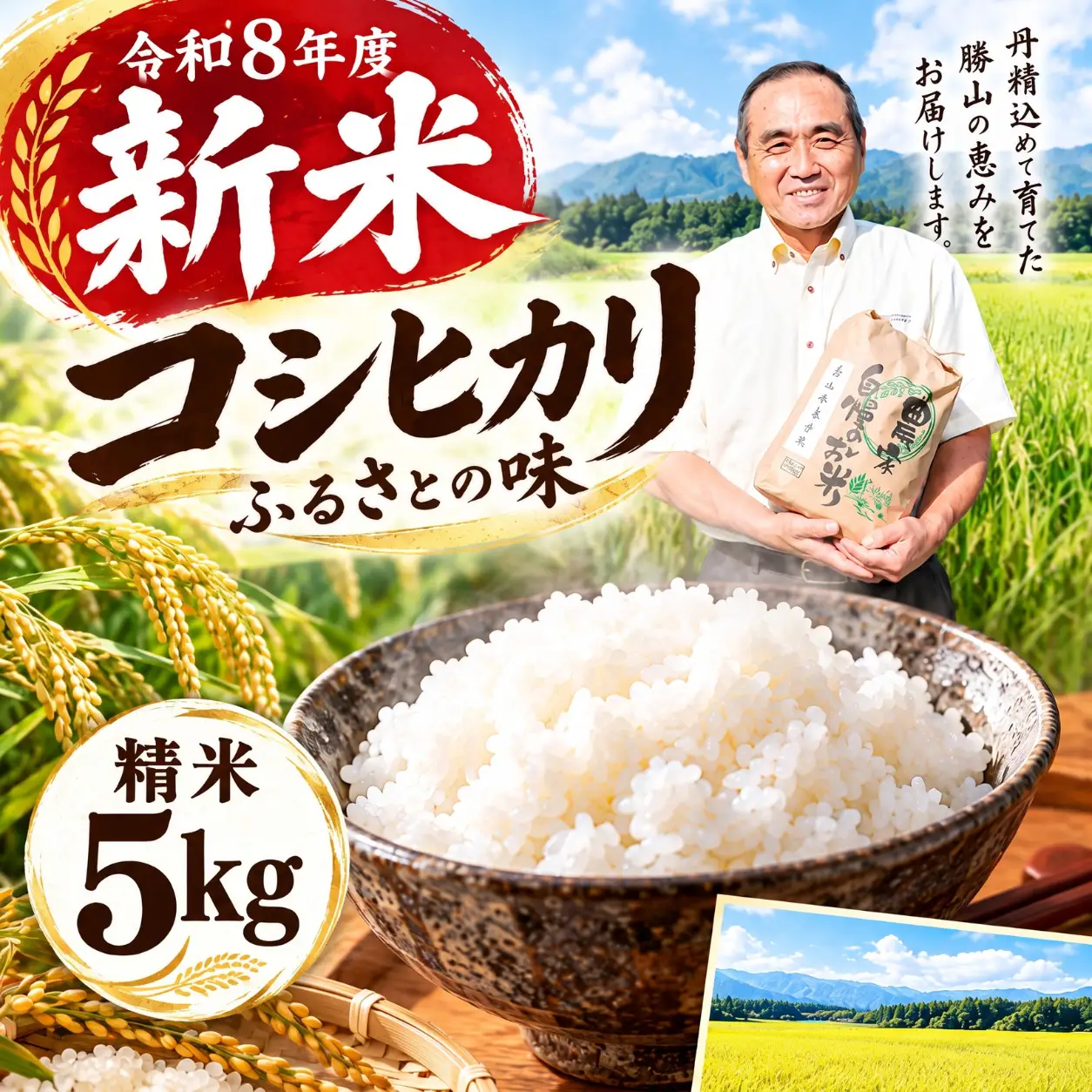 米 令和8年産 コシヒカリ 白山平泉寺米 5kg