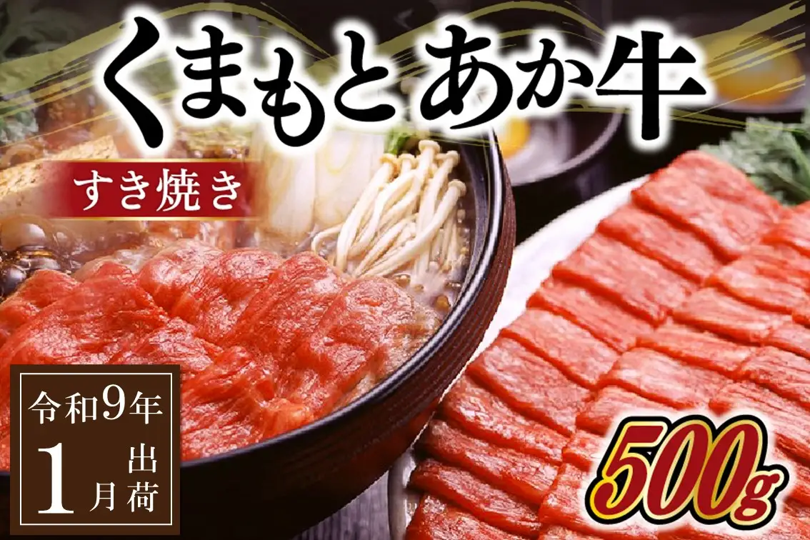 〈令和9年1月出荷〉GＩ認証 くまもとあか牛 すきやき 500g [B25-5103-01]