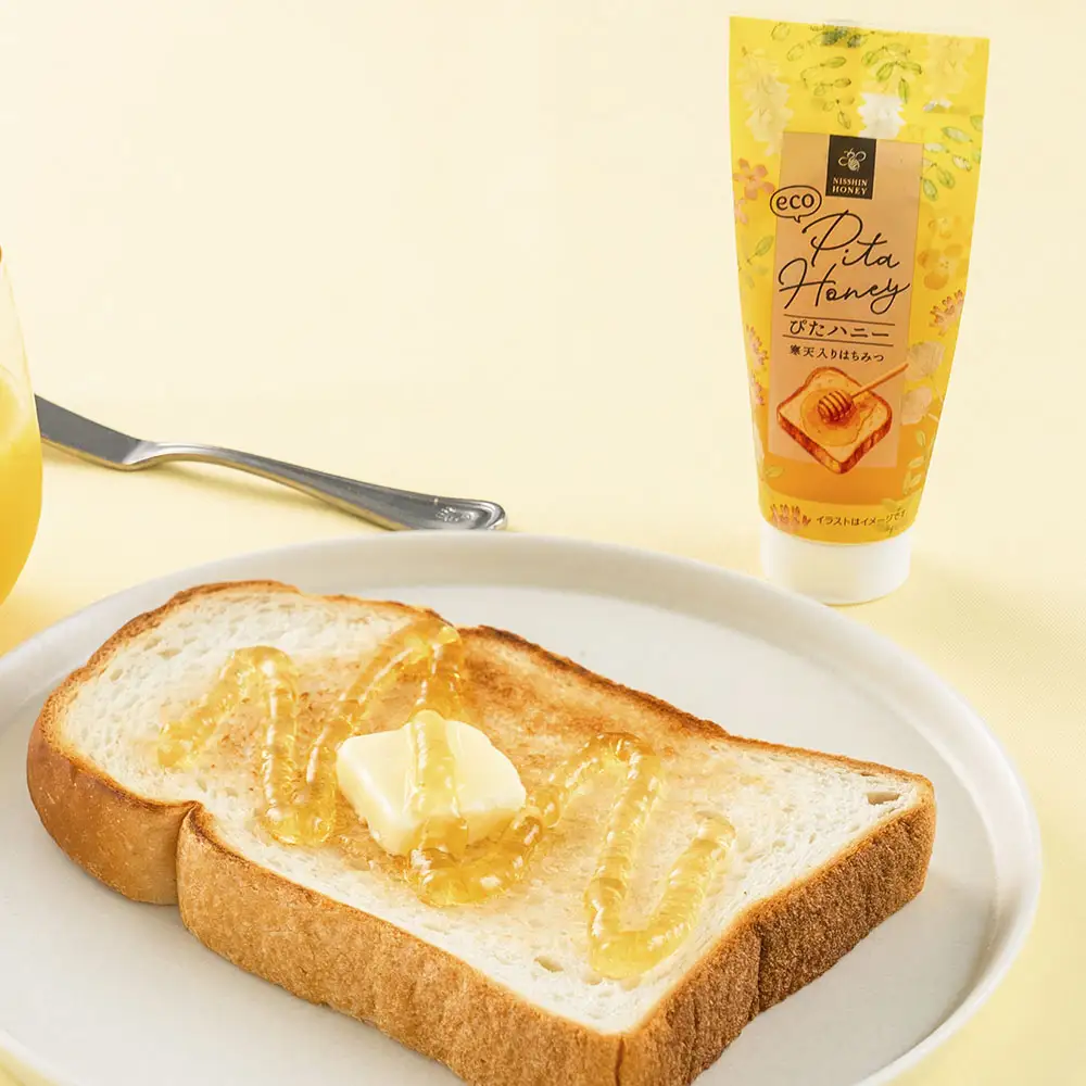 チューブ はちみつ ぴたハニー 寒天入り 約400g （ 約80g × 5本 ） 純粋アルゼンチン カナダ産はちみつ エコ容器 垂れにくい トースト ヨーグルト 食事 食卓 加工品 常温 ハニー