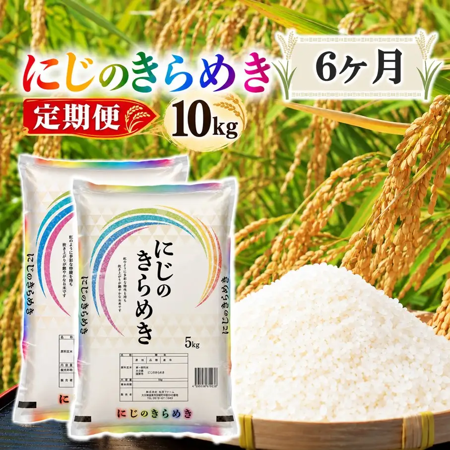 【令和8年産】【6回定期便】国東市産 にじのきらめき 10kg(5kg×2袋)×6回_2849R-4