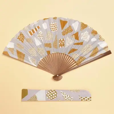 【みのや扇舗】/fan/fun扇子（大サイズ：山吹茶）