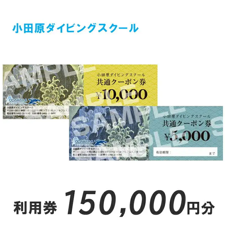 小田原ダイビングスクール 共通クーポン券 150,000円分