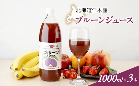 プルーンジュース JA新おたる 北海道産 プルーンジュース【1L×3本】