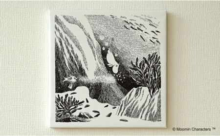 MOOMIN(ムーミン) ファブリックフレーム Sサイズ(ムーミン モノトーン) キャラクター インテリア 絵画 HNNA024
