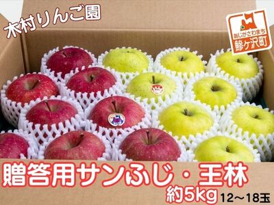 りんご サンふじ 王林 食べ比べ 青森県産 りんご【約5kg 12〜18玉】