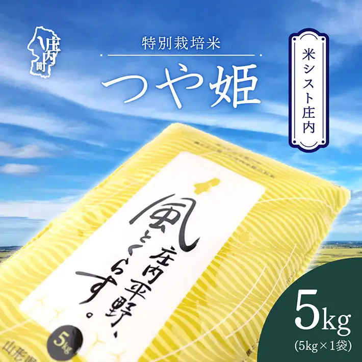 米シスト庄内 庄内平野、風と暮らす つや姫5kg 特別栽培米 令和7年産 2025年産 ブランド米 コシヒカリの原点、亀の尾発祥の地 庄内