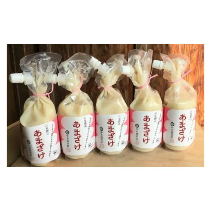 中木屋本店の甘酒セット(5個)【あまざけ ノンアルコール 300g 5個 セット 濃縮タイプ 米糀 もち米 発酵食品 小分け 飲料】