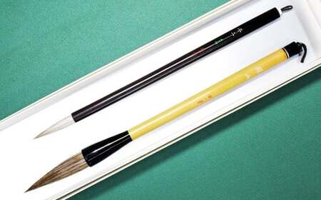 筆工房楽々堂の水墨画筆　大小2本セットＣ＜054-025＞