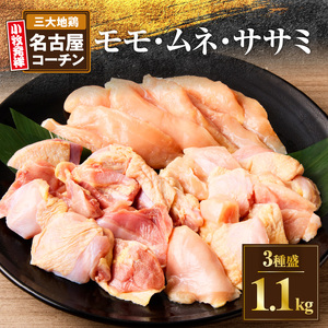 モモ ムネ ササミ 名古屋コーチン3種盛 ＜1.1kg＞ 大満足セット [001T03]