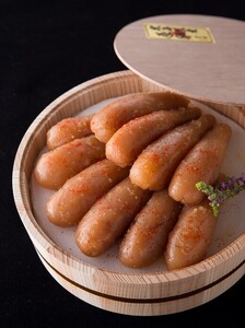 「食品添加物不使用」極み無着色明太子　檜樽入り(600g)　海千[H4241]