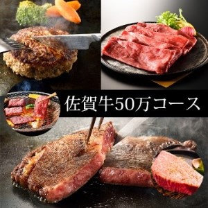 BN050_訳あり　定期便　50万コース（佐賀牛のサーロインステーキ、ヒレステーキ肩ローススライス等々美味しい部位を、贅沢6回定期便）
