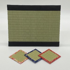 畳製作技能、日本一に輝いた加美町の畳職人が作る畳和雑貨/本継ぎ手縫い茣蓙と畳コースターのセット【1122434】
