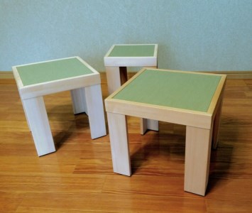 木の香アート『まどころ』 コンパクトスタイルの三連重ねスツール