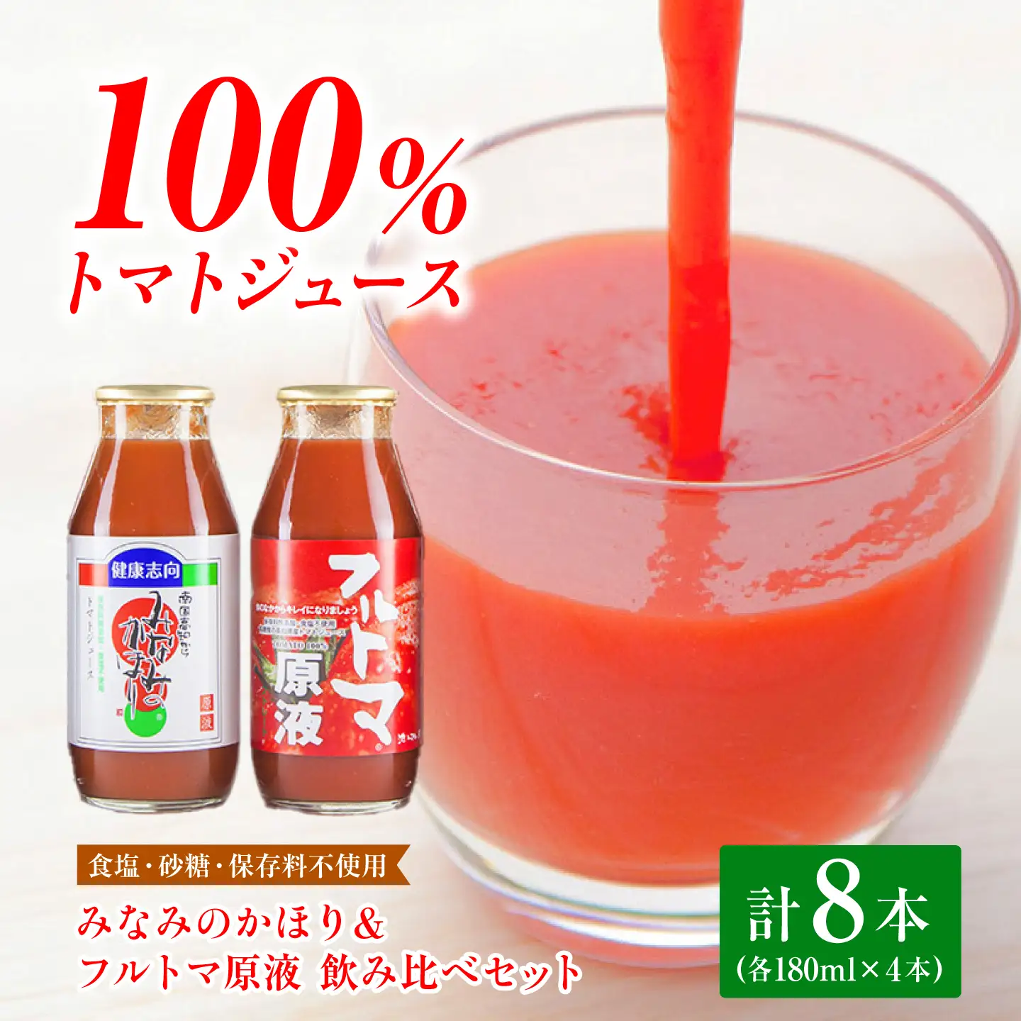 飲みくらべセット 8本入り（みなみのかほり＆フルトマ原液/各180ml） 高知県土佐市 【有限会社　池一菜果園】 [BQAG006]