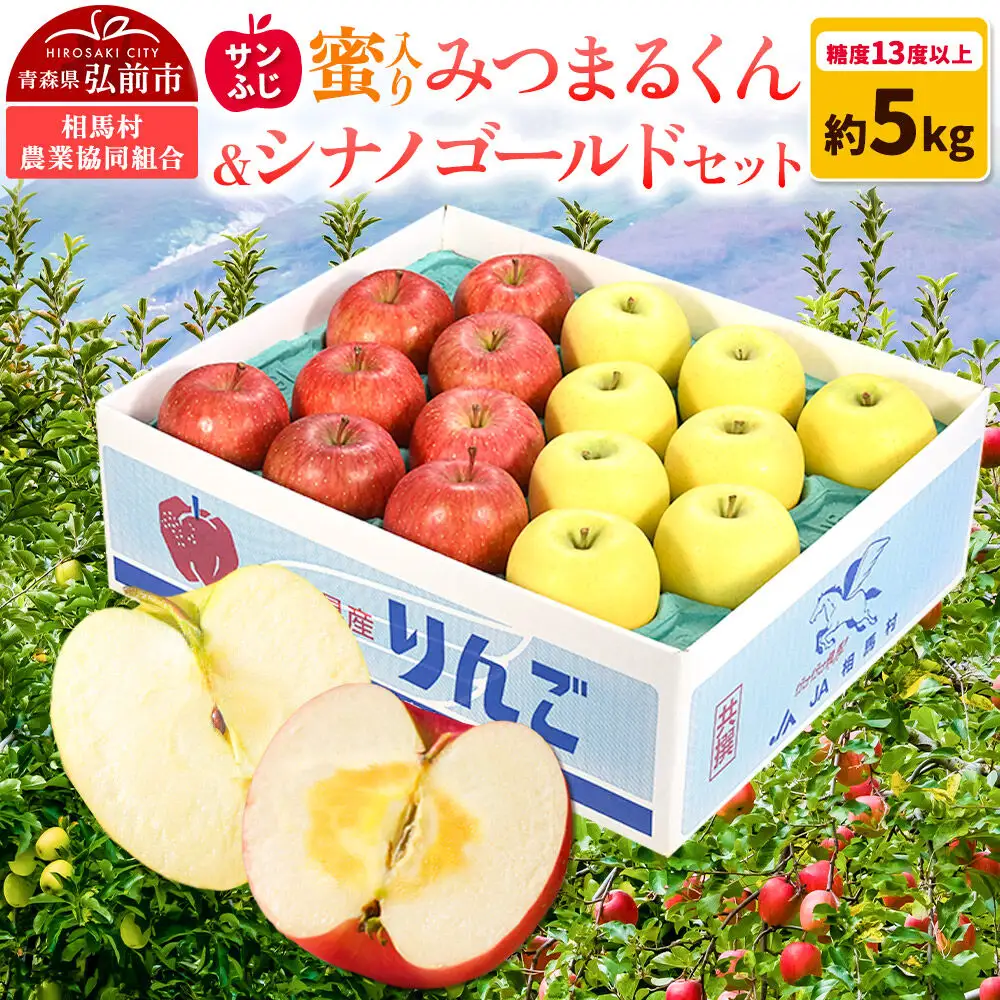 りんご サンふじ（みつまるくん）＆シナノゴールド 約5kg【11月～発送】りんご