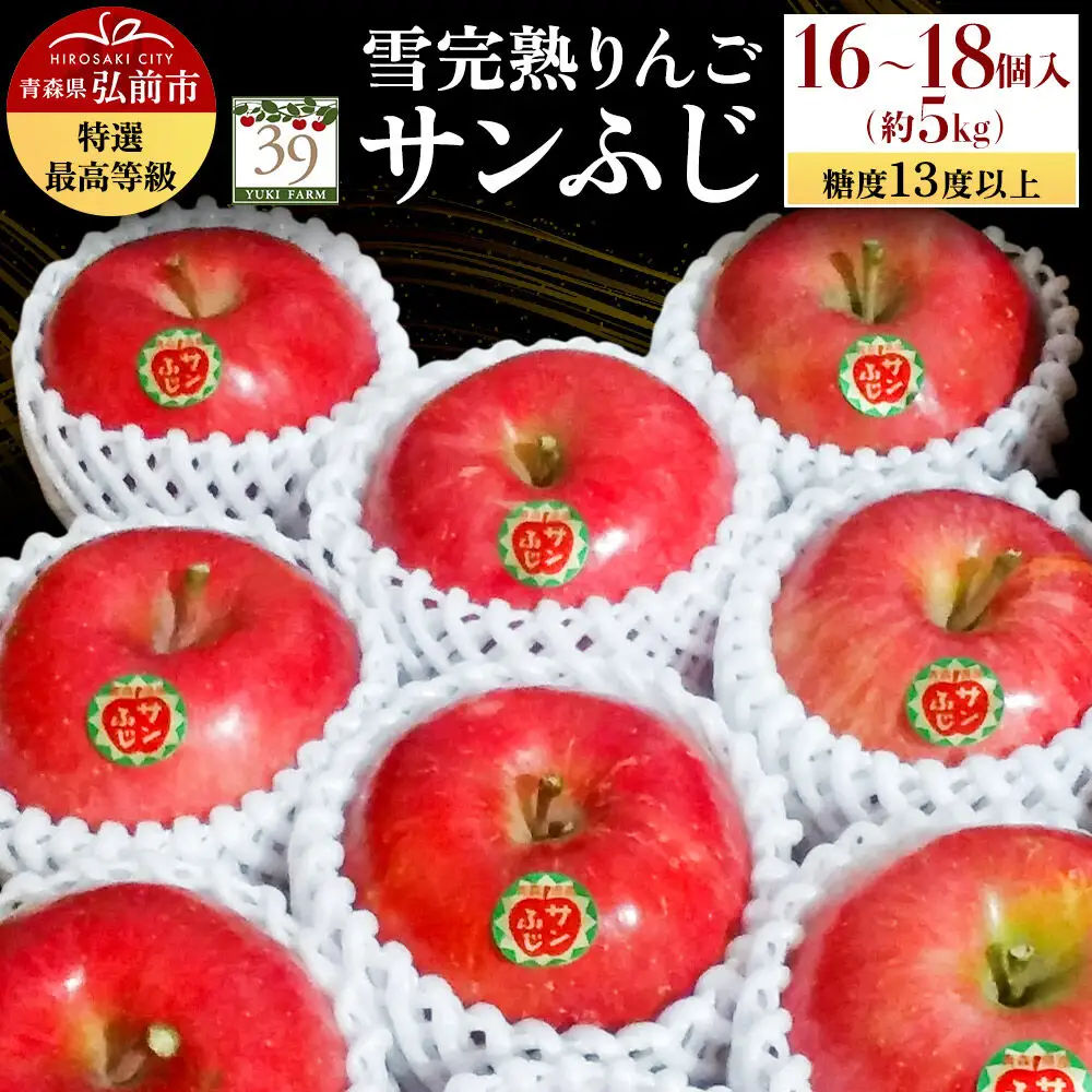 りんご サンふじ【特選】約5kg（16～18個）最高等級 先行受付