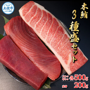 本マグロ 本鮪 大トロ・中トロ 各500g・赤身200g まぐろ3種盛セット  高知県土佐市 【株式会社大熊】 [BQAA038]