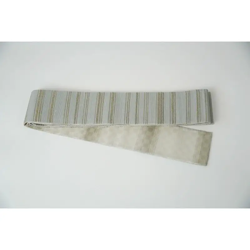 丹後の藤布 角帯「藤糸あそび（水グレー）」