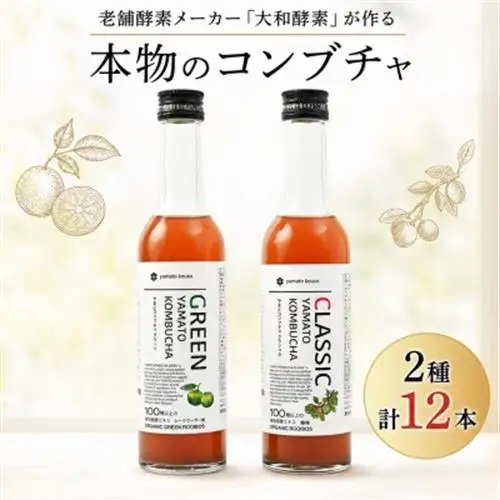 老舗酵素メーカー「大和酵素」が作る、 本物のコンブチャ　(280ml×12本)【1125094】