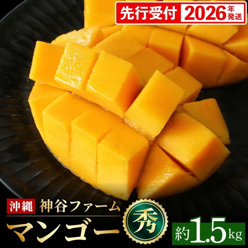 【化粧箱入】【先行受付・2026年発送】神谷ファームのマンゴー（秀）約1.5Kg - 先行予約 沖縄県産 産地直送 南国フルーツ 旬の味覚 季節の果物 贈り物 ギフト 沖縄県 八重瀬町