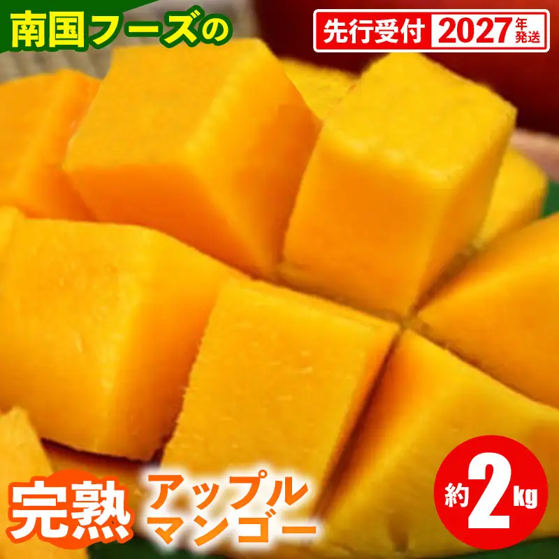 【先行受付】【2027年発送】南国フーズの完熟アップルマンゴー 約2kg - 先行予約 沖縄県産 産地直送 南国フルーツ 旬の味覚 旬のフルーツ 贈り物 ギフト 沖縄県 八重瀬町