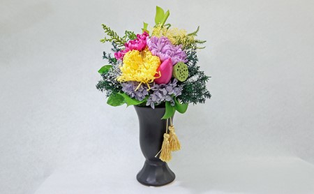 仏花（最高級プリザーブドフラワー）器付　2個セット
