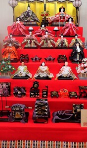 雛人形 京九番親王 毛氈飾り 雛人形【7段15人飾り】