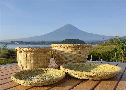 富士北麓”勝山”スズ竹細工「中皿」1枚 山梨県伝統工芸品