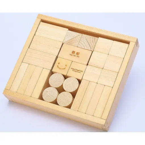 木こりの積木ランド S 玩具 おもちゃ 工芸品 桧 檜 ヒノキ  ネームあり